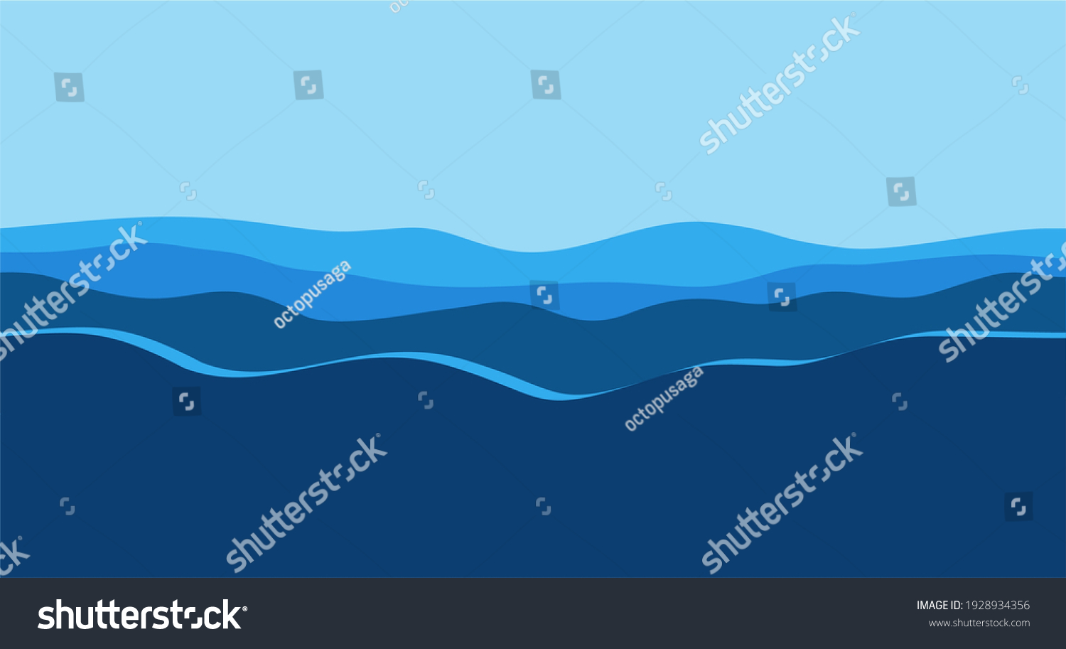 Blue Abstract Ocean Wave Background Vector Stock Vector Royalty Free