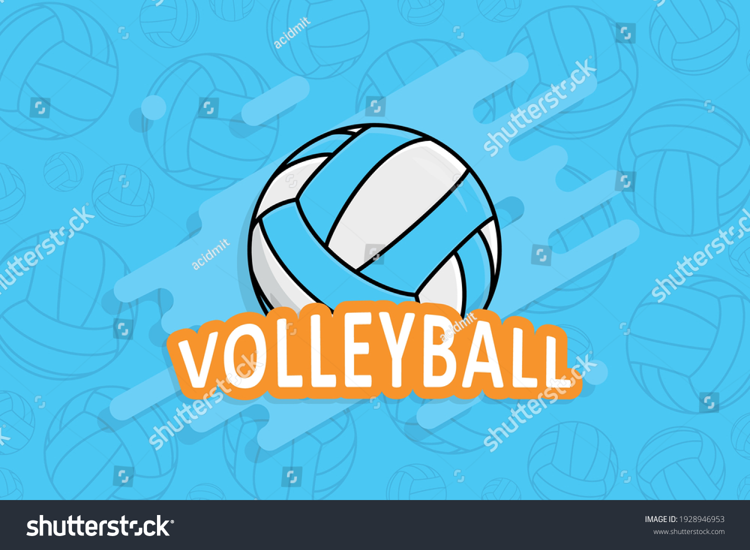 Volleyball Ball Vector Background Flat Style Stock Vector (Royalty Free ...