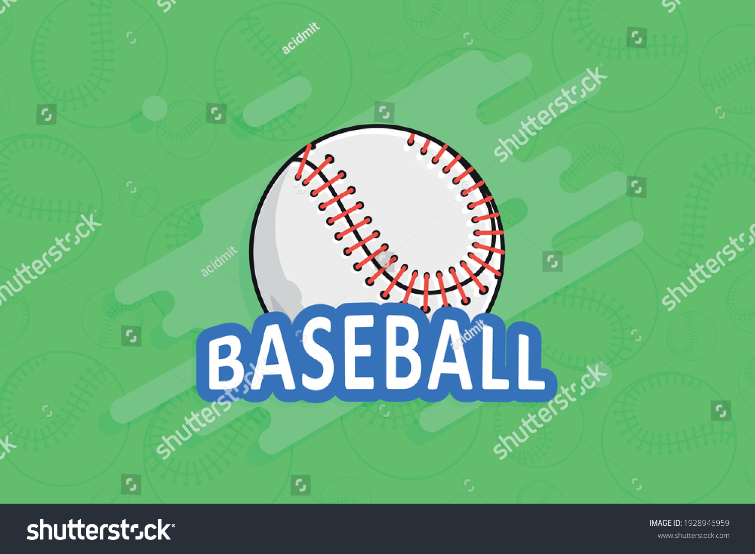 Baseball Ball Vector Background Flat Style Stock Vector (Royalty Free ...