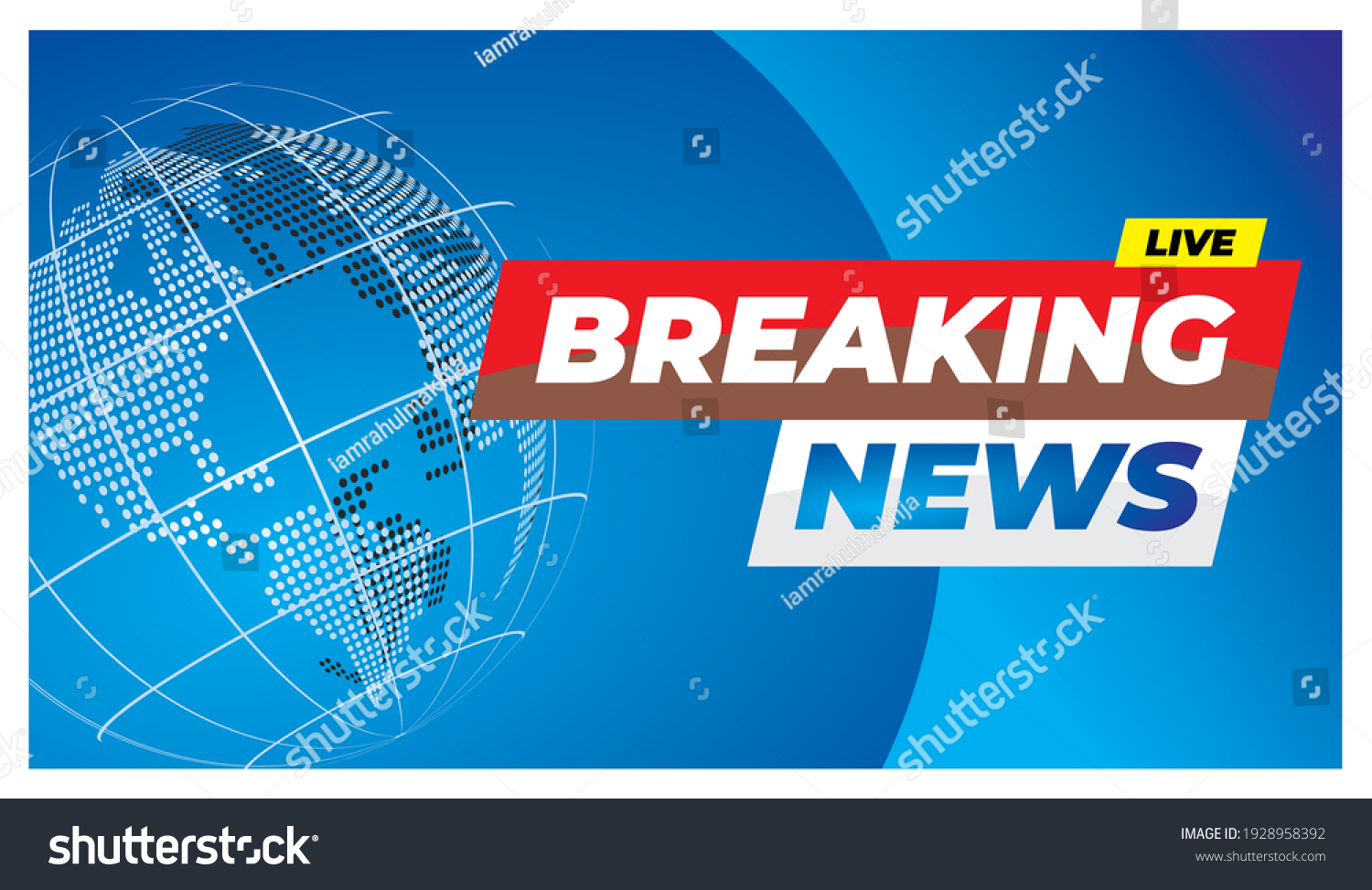 Globe Breaking News Live Background Title Stock Vector (Royalty Free ...