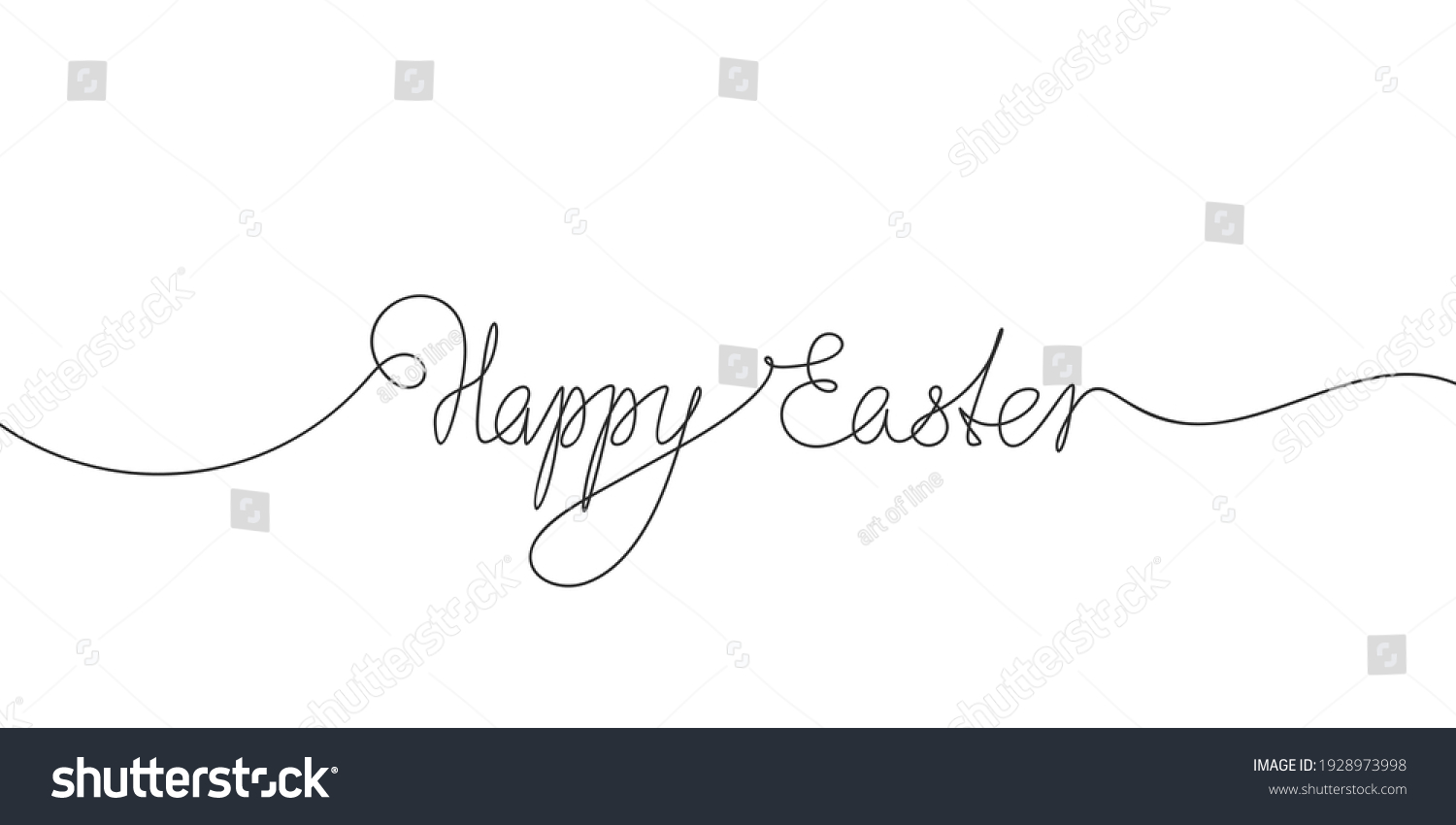 Happy Easter Calligraphic Hand Lettering Continuous Stock Vector ...