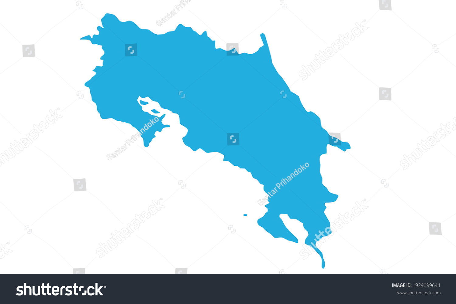 Blue Silhouette Country Map Costa Rica Stock Vector Royalty Free Shutterstock