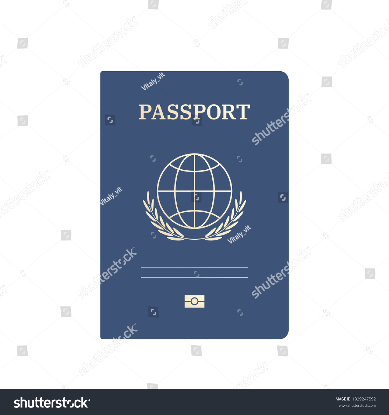 Passport Template Blue Cover Golden Elements Stock Vector (Royalty Free ...