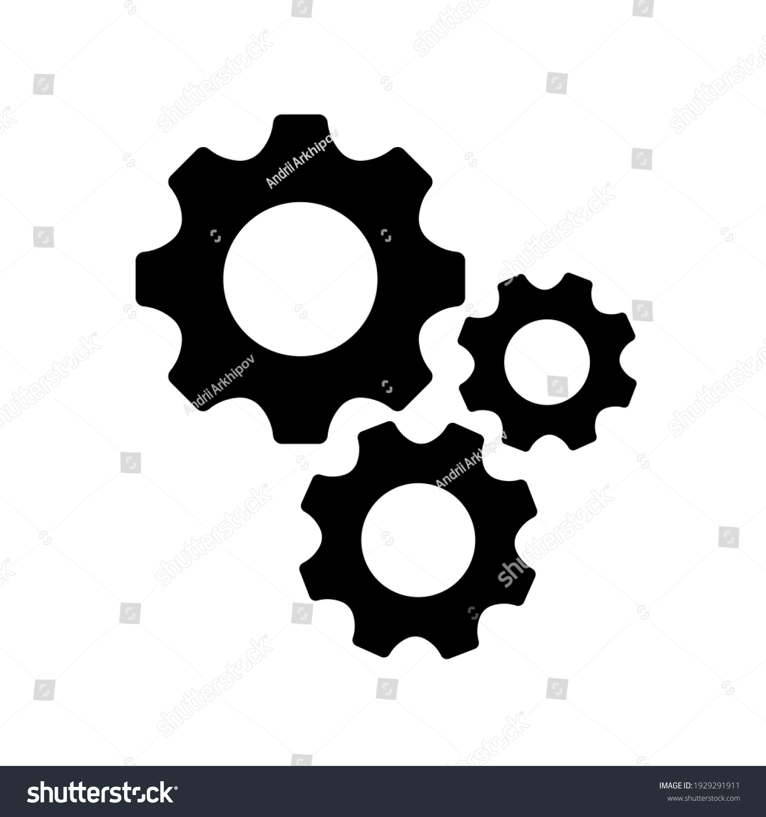 Gears Icon Flat Vector Settings Icon Stock Vector (Royalty Free ...