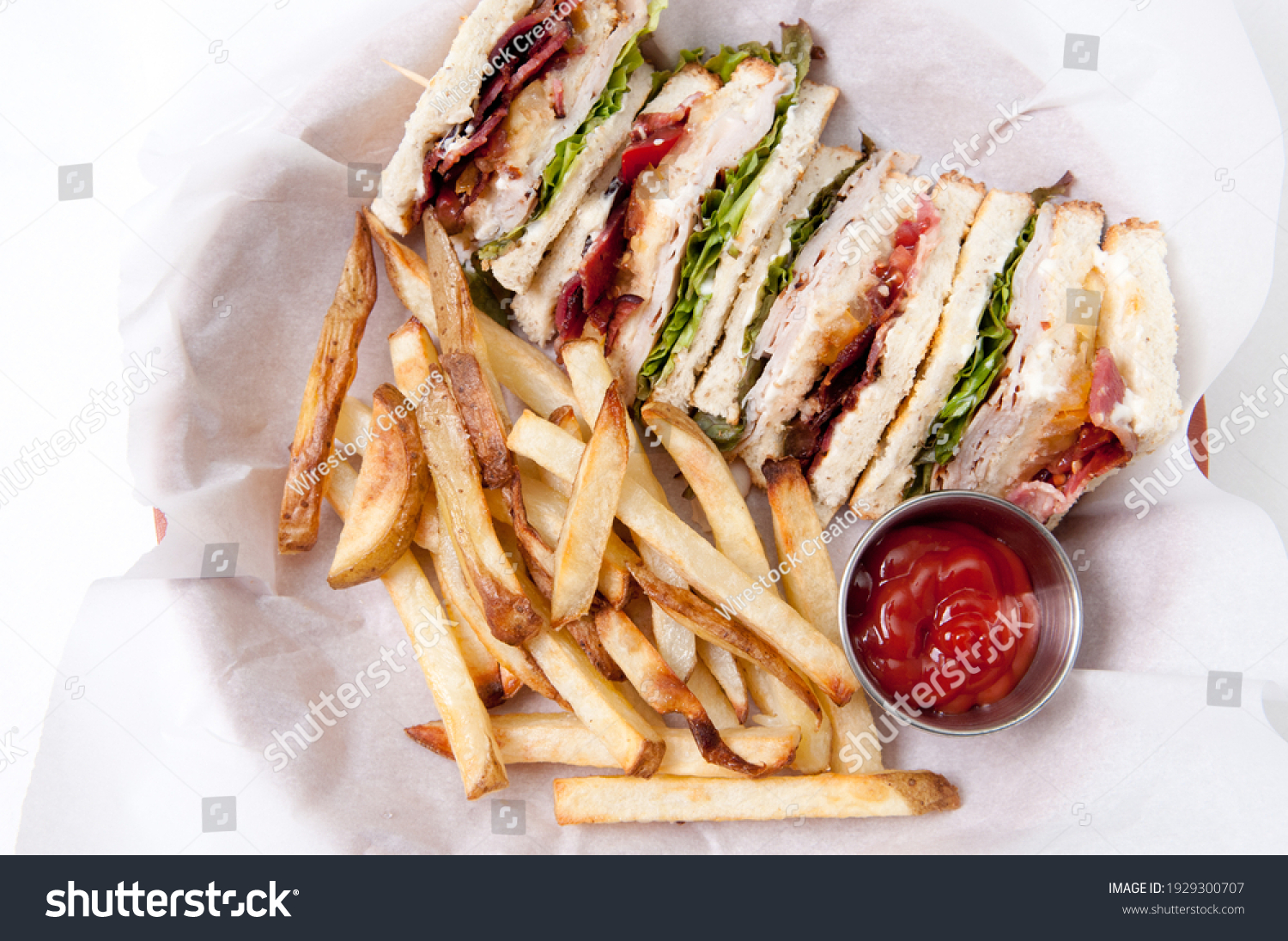 Clubhouse Sandwich French Fries Stock Photo 1929300707 | Shutterstock