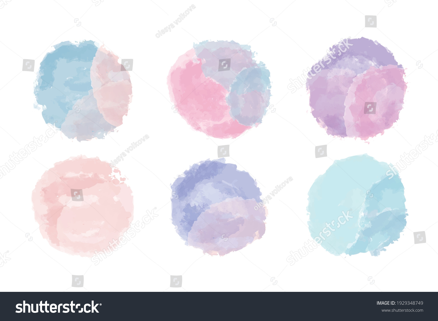 Vector Set Rainbow Watercolor Circles Stock Vector (Royalty Free ...