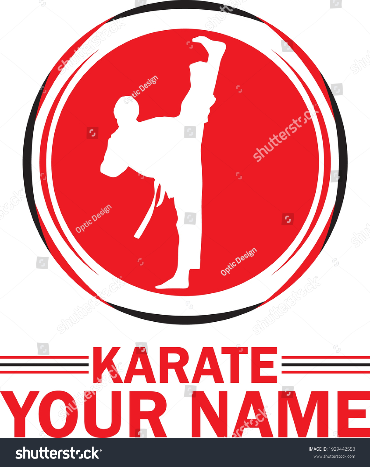 Stylized Logo Karate School Symbol Stock Vector (Royalty Free ...