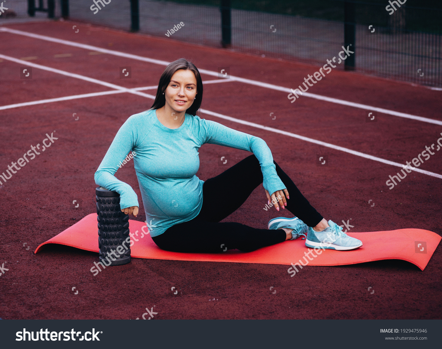 Roller Roller Exercise Pregnant Woman Doing Stock Photo 1929475946 Shutterstock