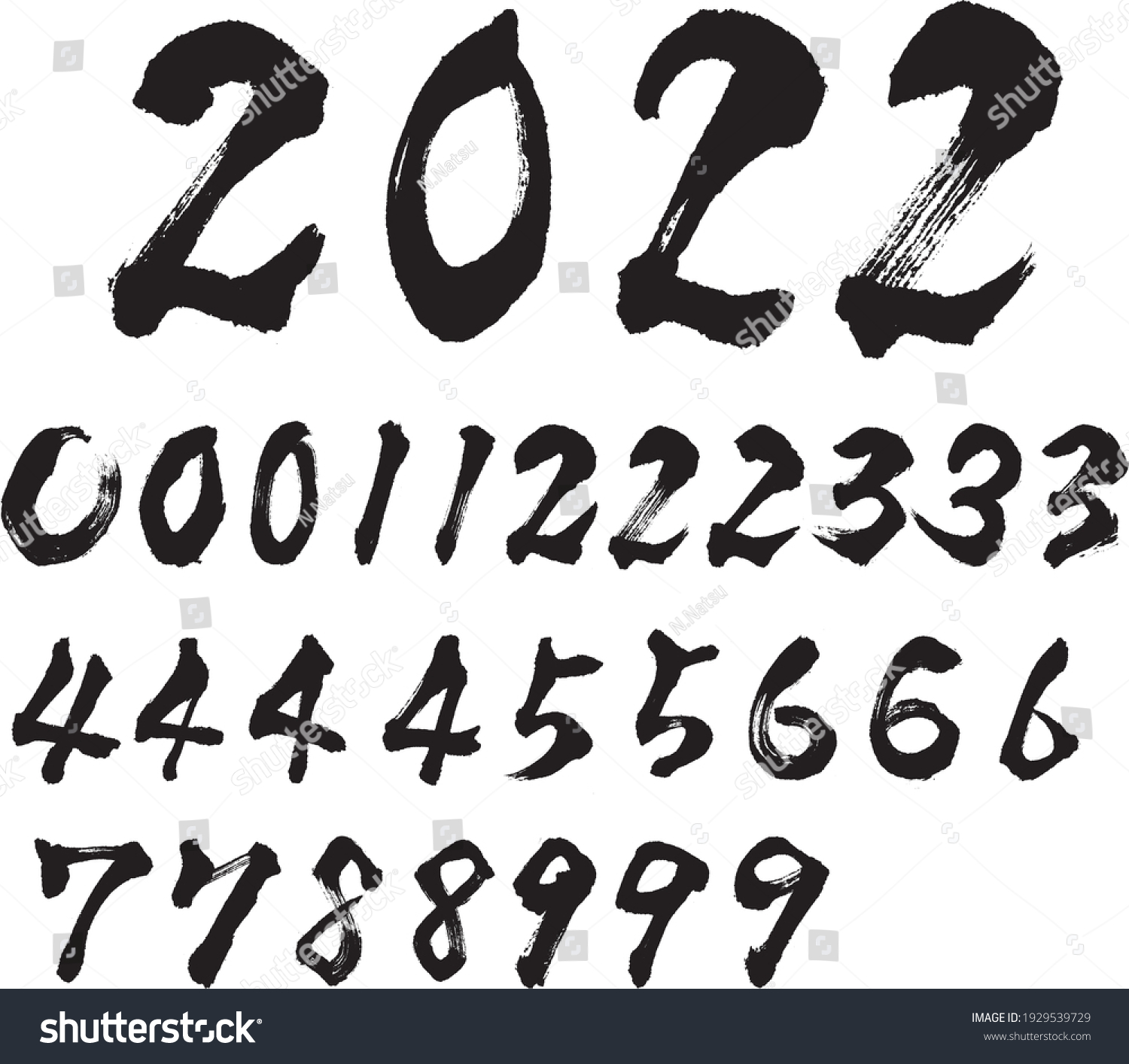 various-numbers-written-calligraphy-stock-vector-royalty-free-1929539729-shutterstock