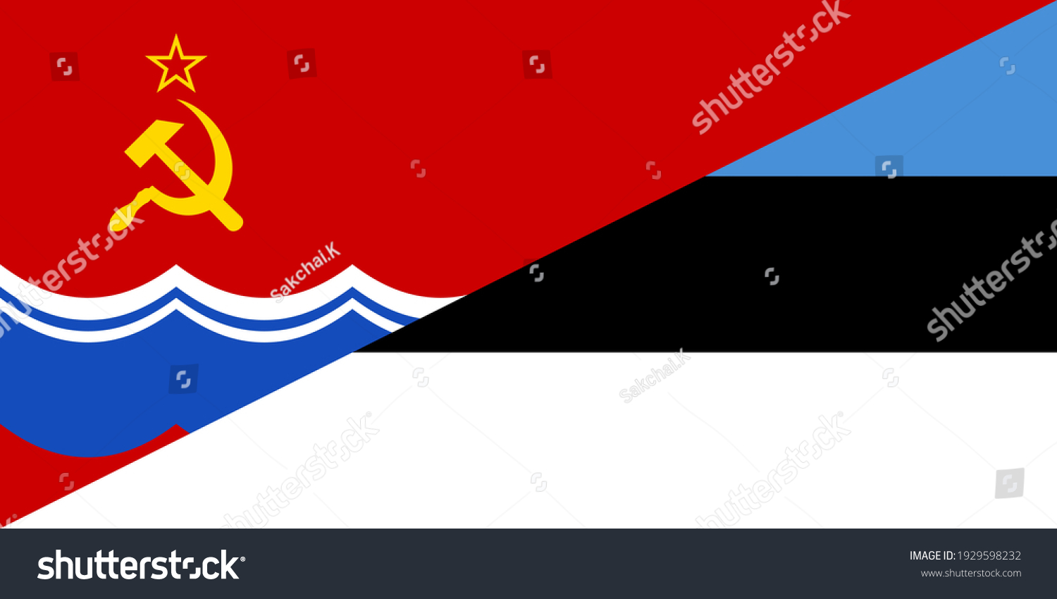 Estonian Soviet Socialist Republic Estonia Flags Stock Vector (Royalty ...