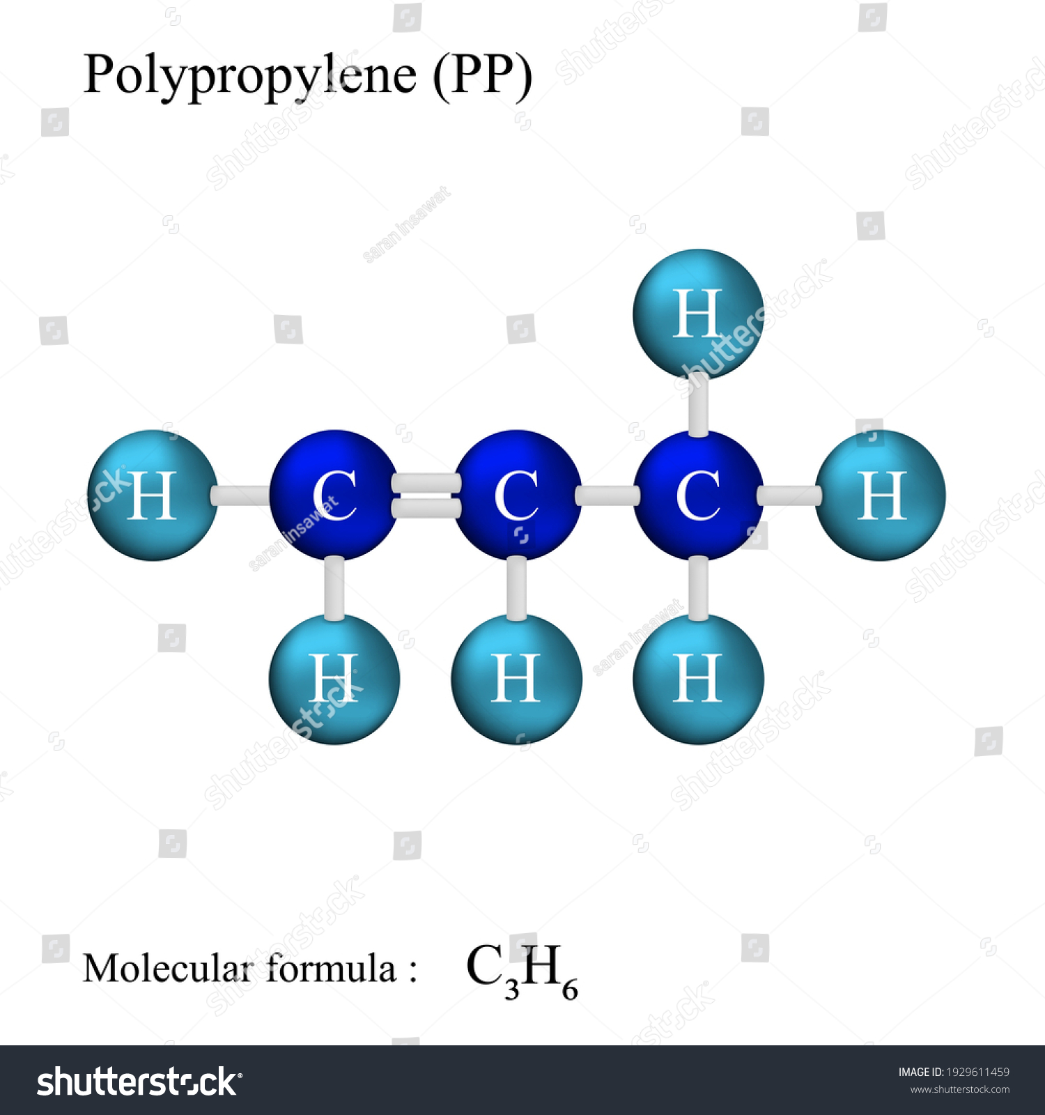 Lewis Structural Formula Polypropylene Pp Molecular Stock Vector 