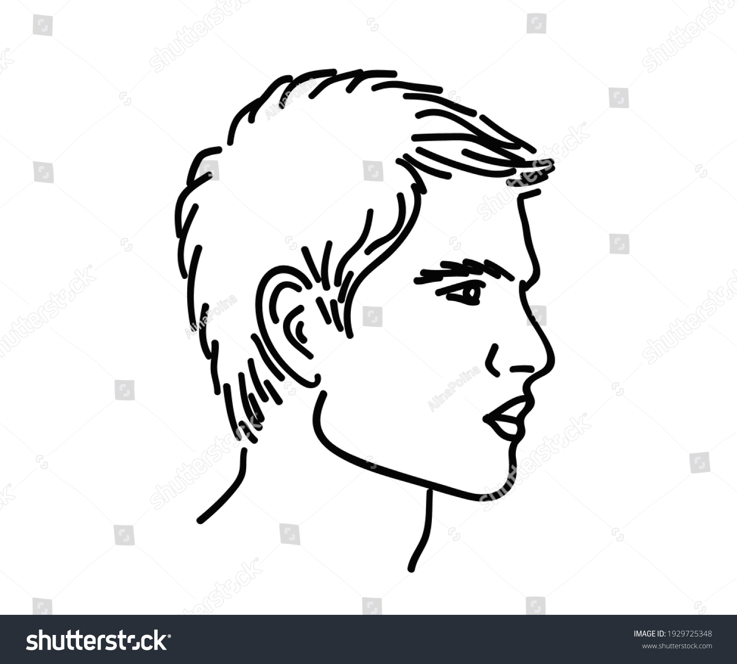 Mans Face Beautiful Cheekbones Vector Illustration Stock Vector 