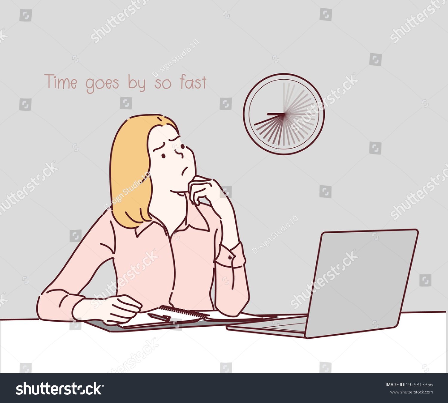 time-management-time-goes-by-fast-stock-vector-royalty-free