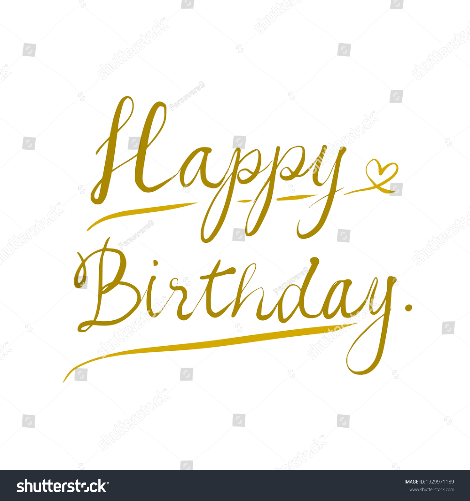 Happy Birthday Yellow Gold Color Text Stock Vector (Royalty Free ...