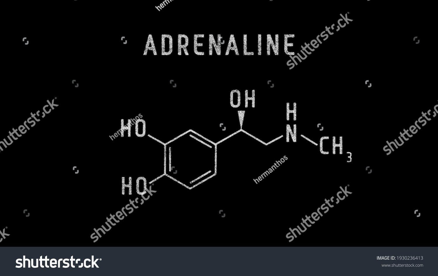 Adrenaline Epinephrine Molecular Structure Symbol Sketch Stock ...