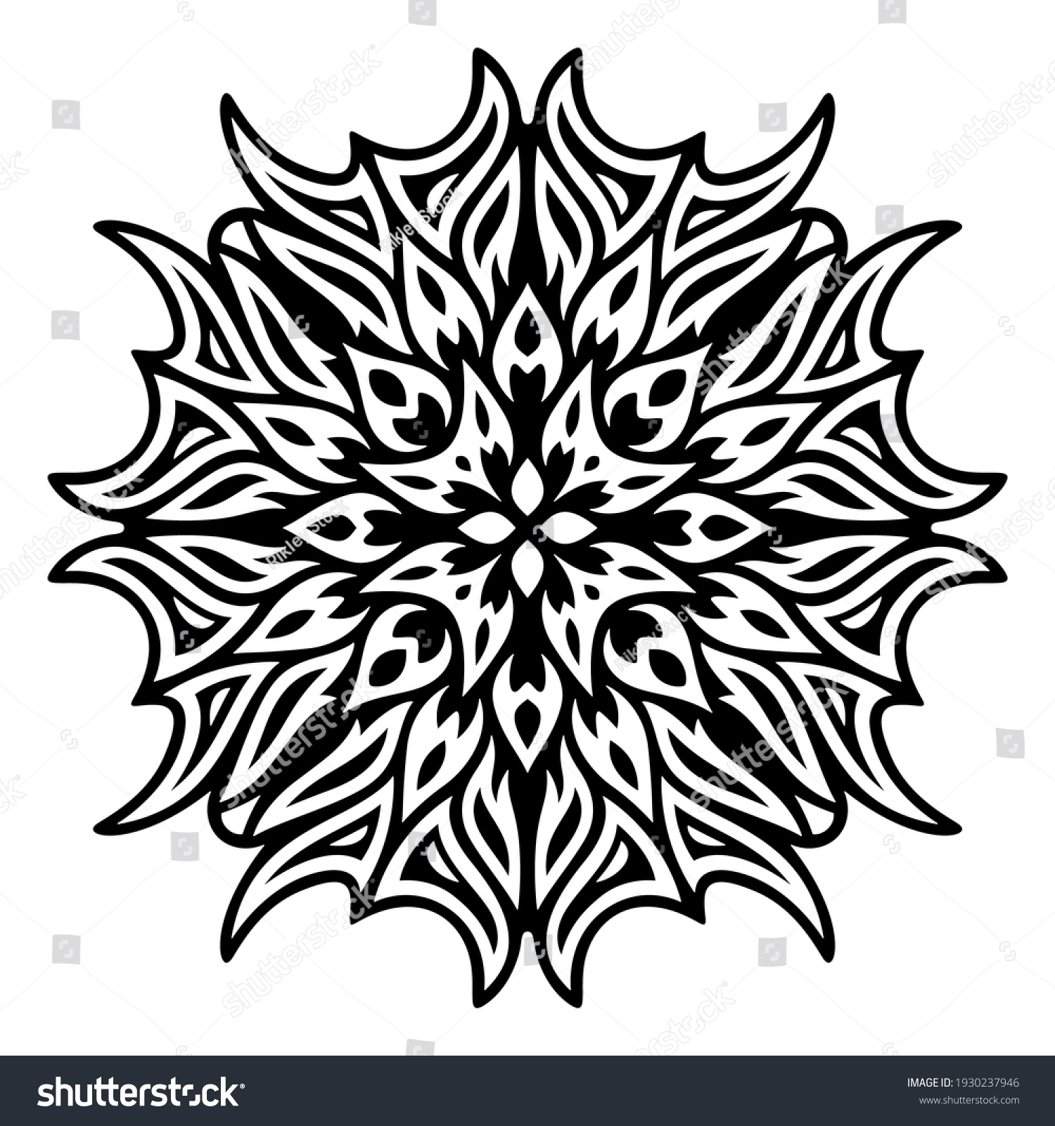 Beautiful Monochrome Illustration Single Abstract Black Stock Vector ...