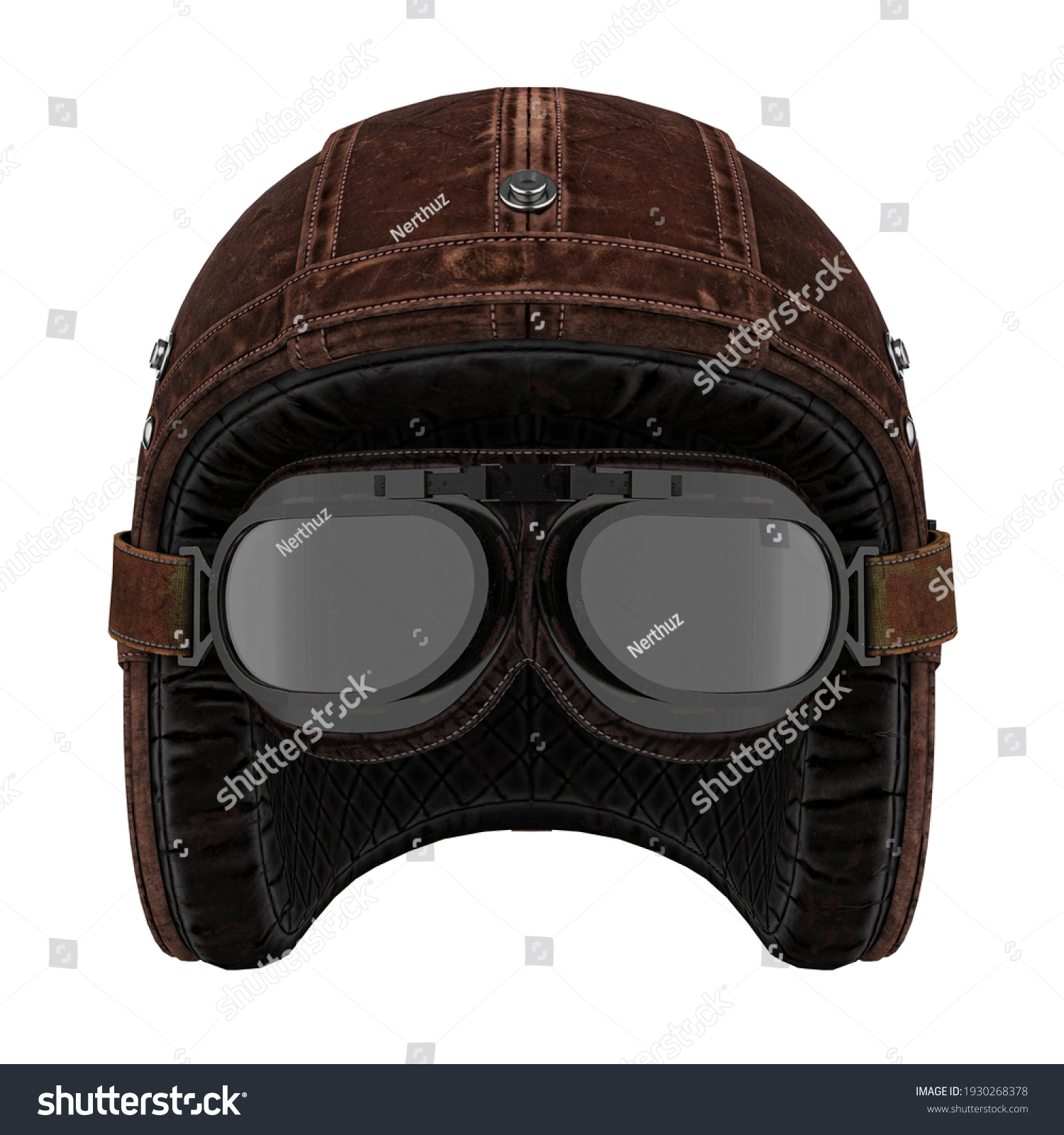 Vintage Motorcycle Helmet Isolated Front View Stock Illustration ...