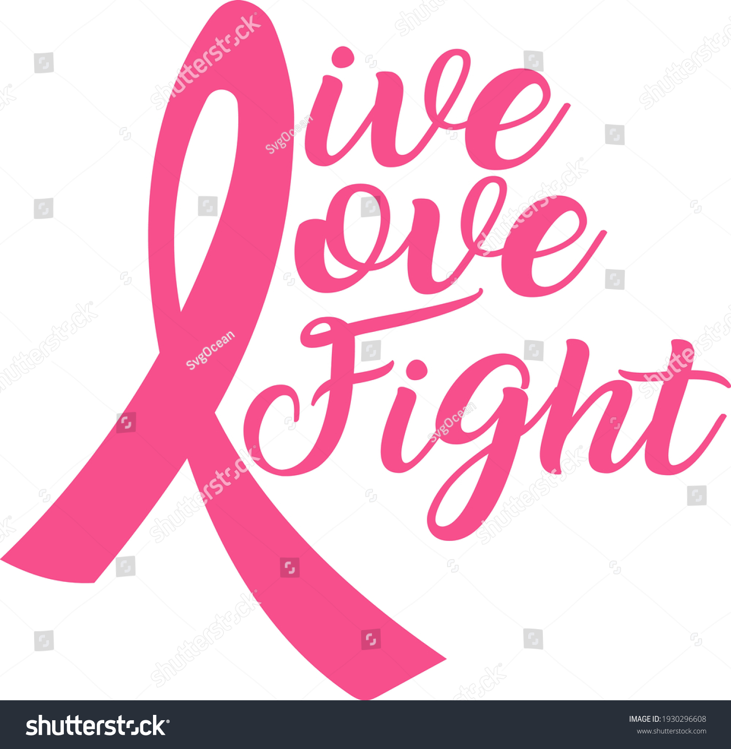 Stop Cancer Fight Cancer Pink Ribbon Stock Vector (Royalty Free ...