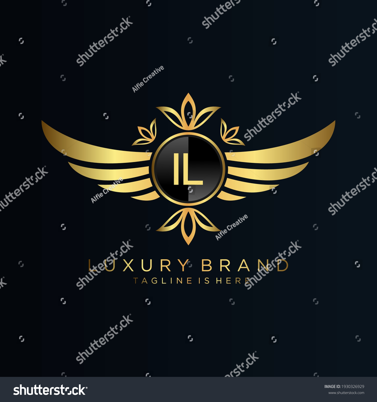 Il Letter Initial Royal Templateelegant Crown Stock Vector (Royalty ...