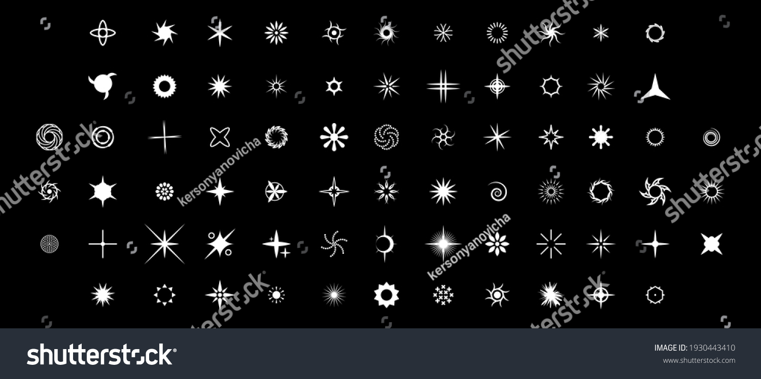 Big Set White Collection Star Icons Stock Vector (Royalty Free ...