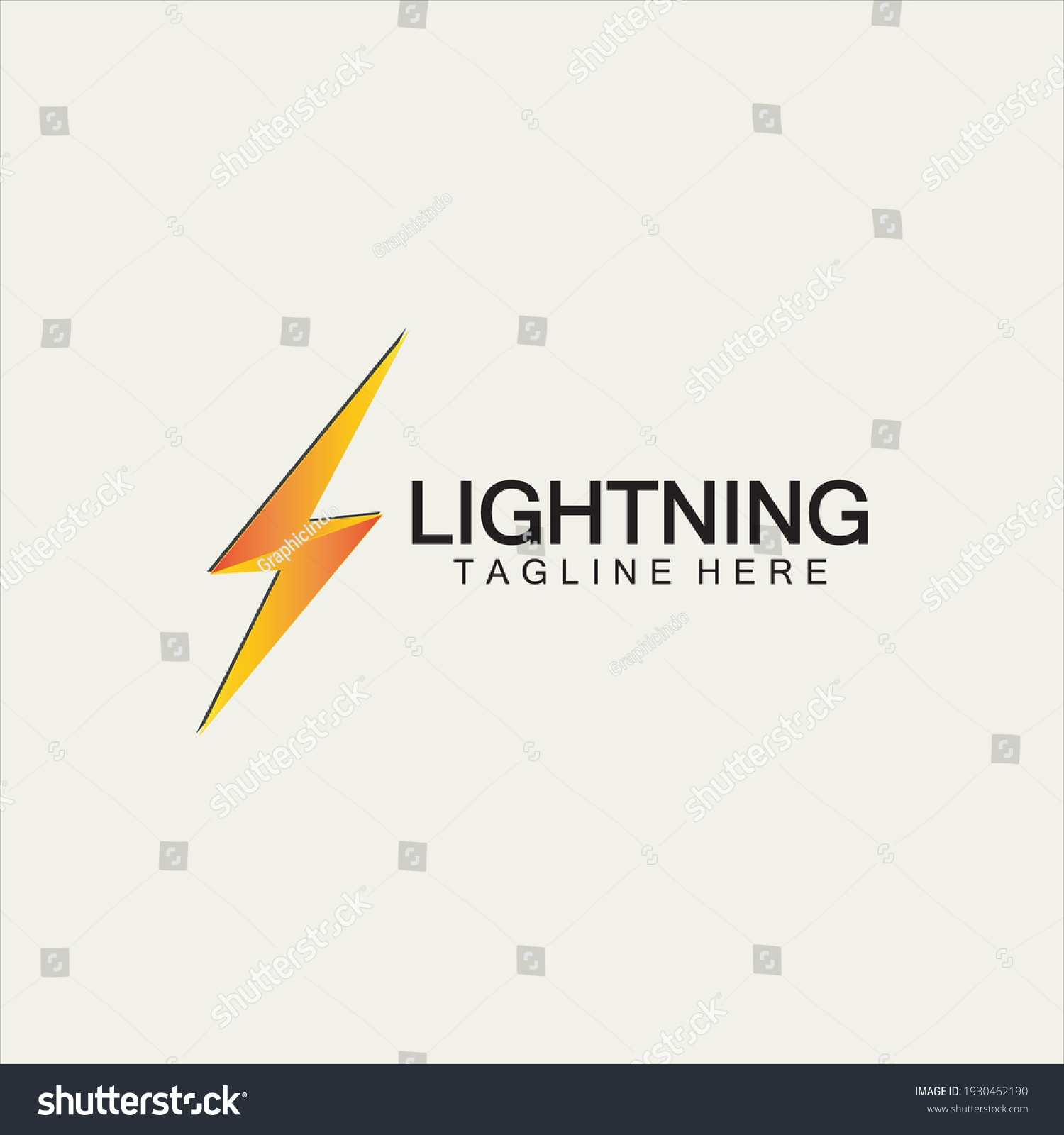 Lightning Thunder Bolt Electricity Logo Design Stock Vector (Royalty ...