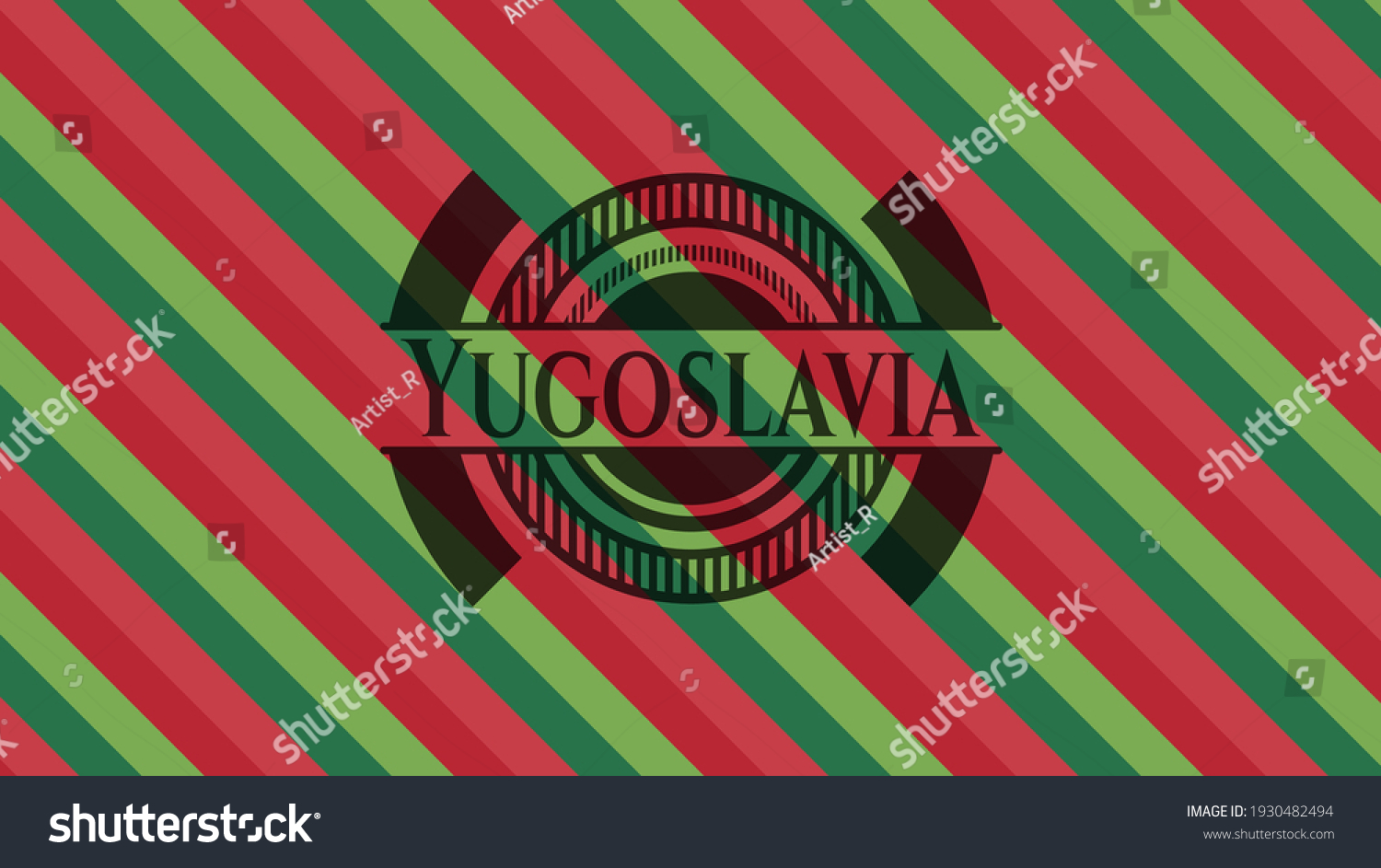 Yugoslavia Christmas Colors Emblem Vector Illustration Stock Vector