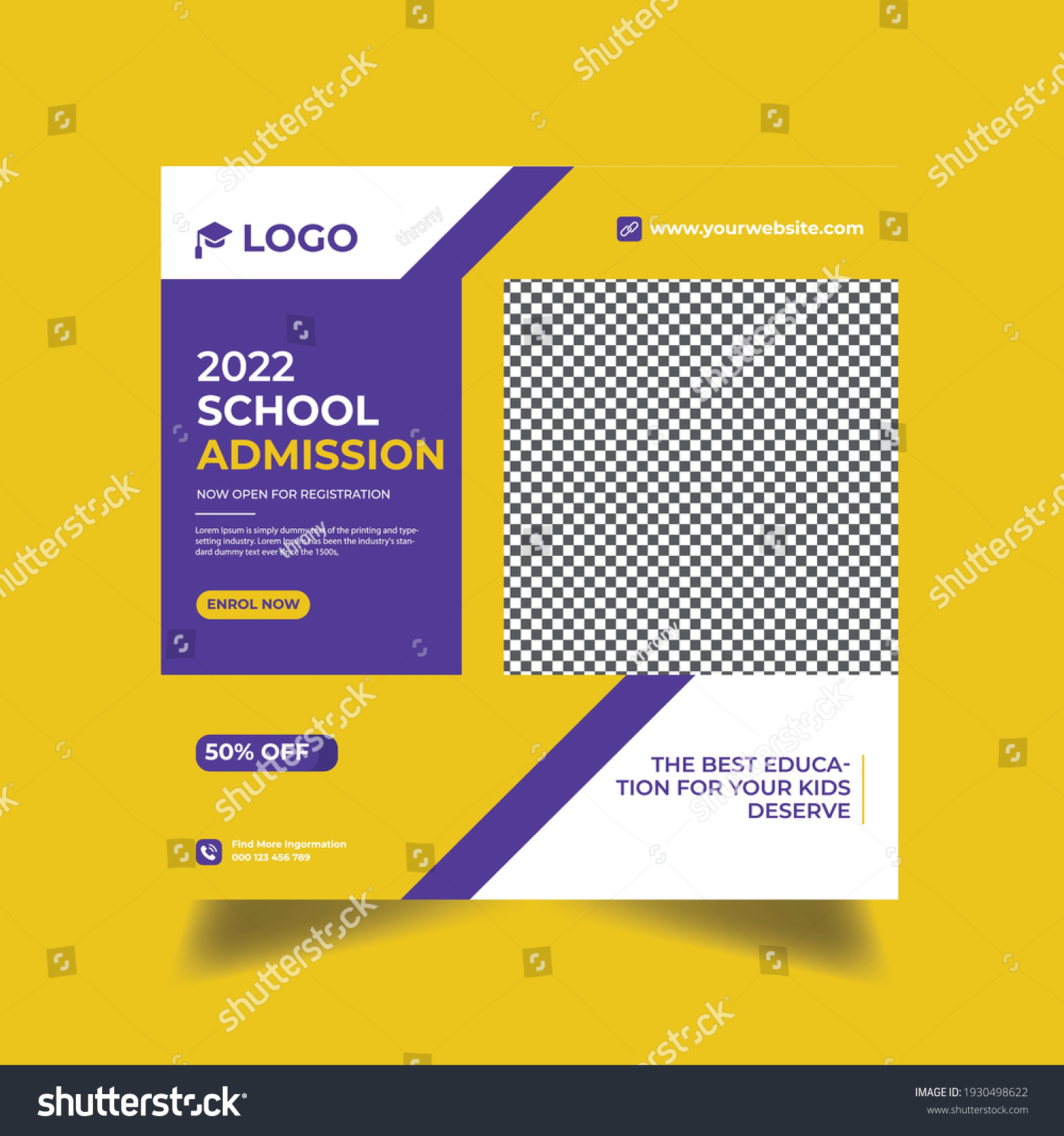 Admission Promotion Social Media Post Banner Stock Vector (Royalty Free ...