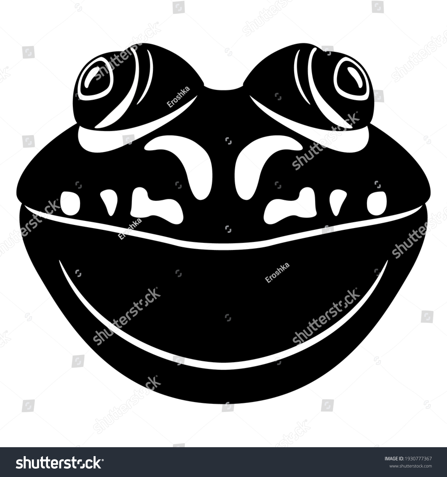 Funny Face Frog Open Mouth Cartoon Stock Vector (Royalty Free