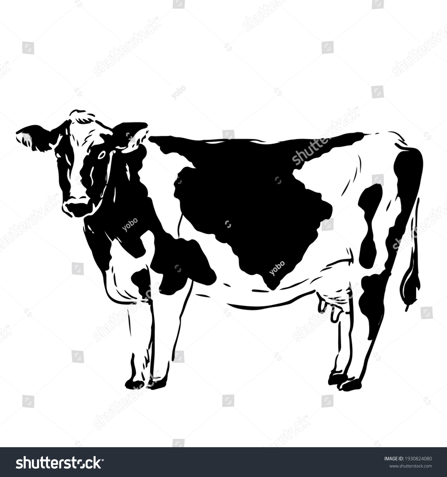 Cute Pop Cow Illustration Material Stock Vector (Royalty Free ...