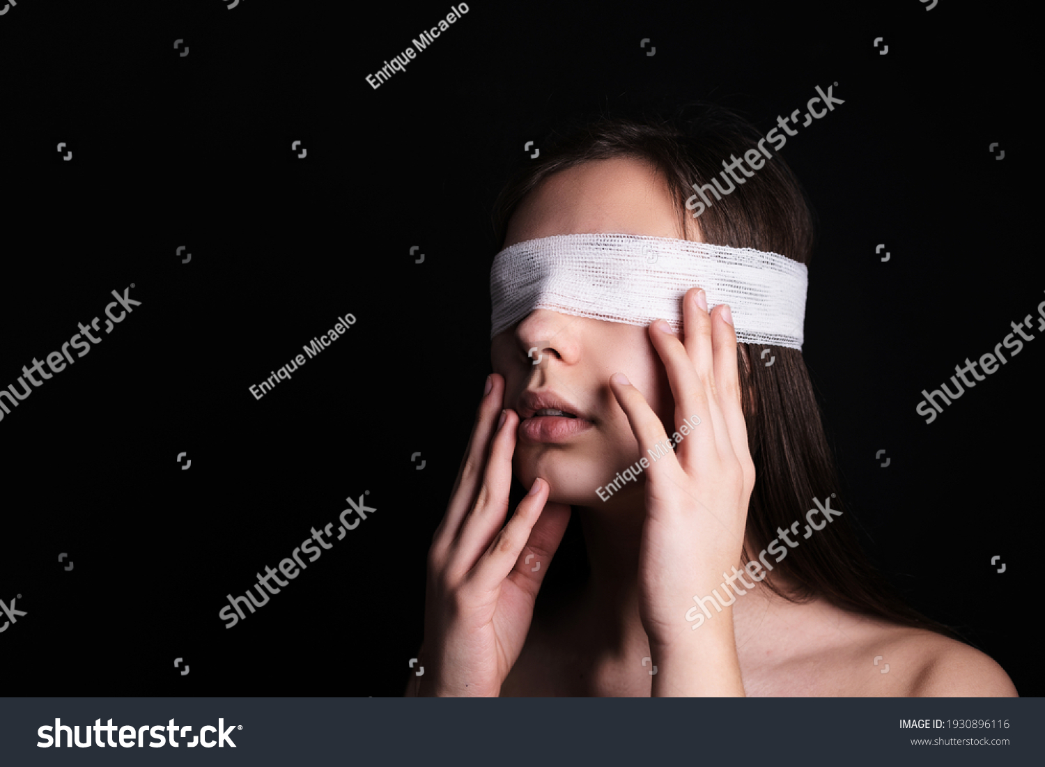 Blindfolded Woman Closeup Concept Censorship Human Stock Photo Shutterstock