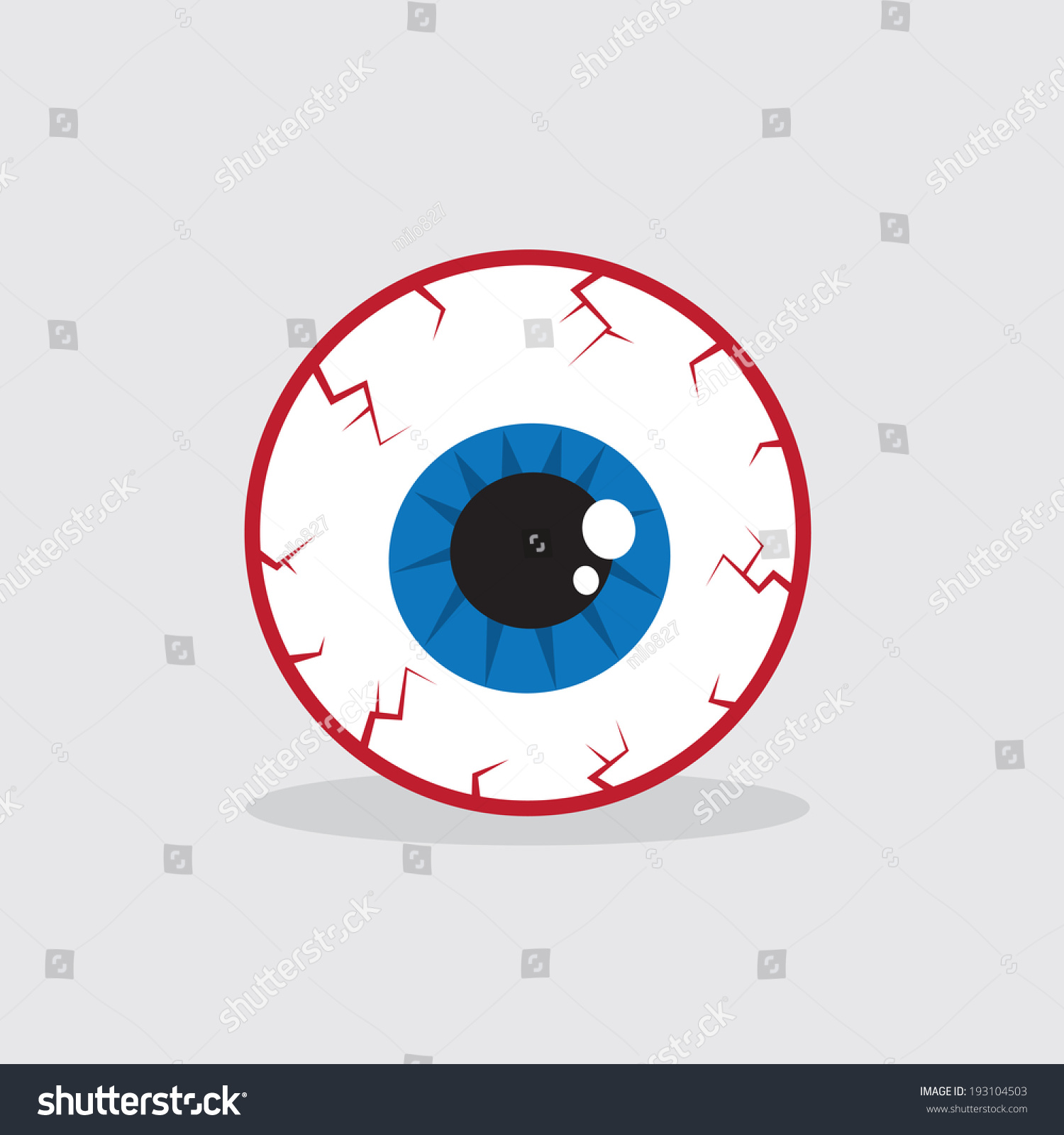 Single Bloodshot Eyeball On Ground Stock Vector (Royalty Free ...