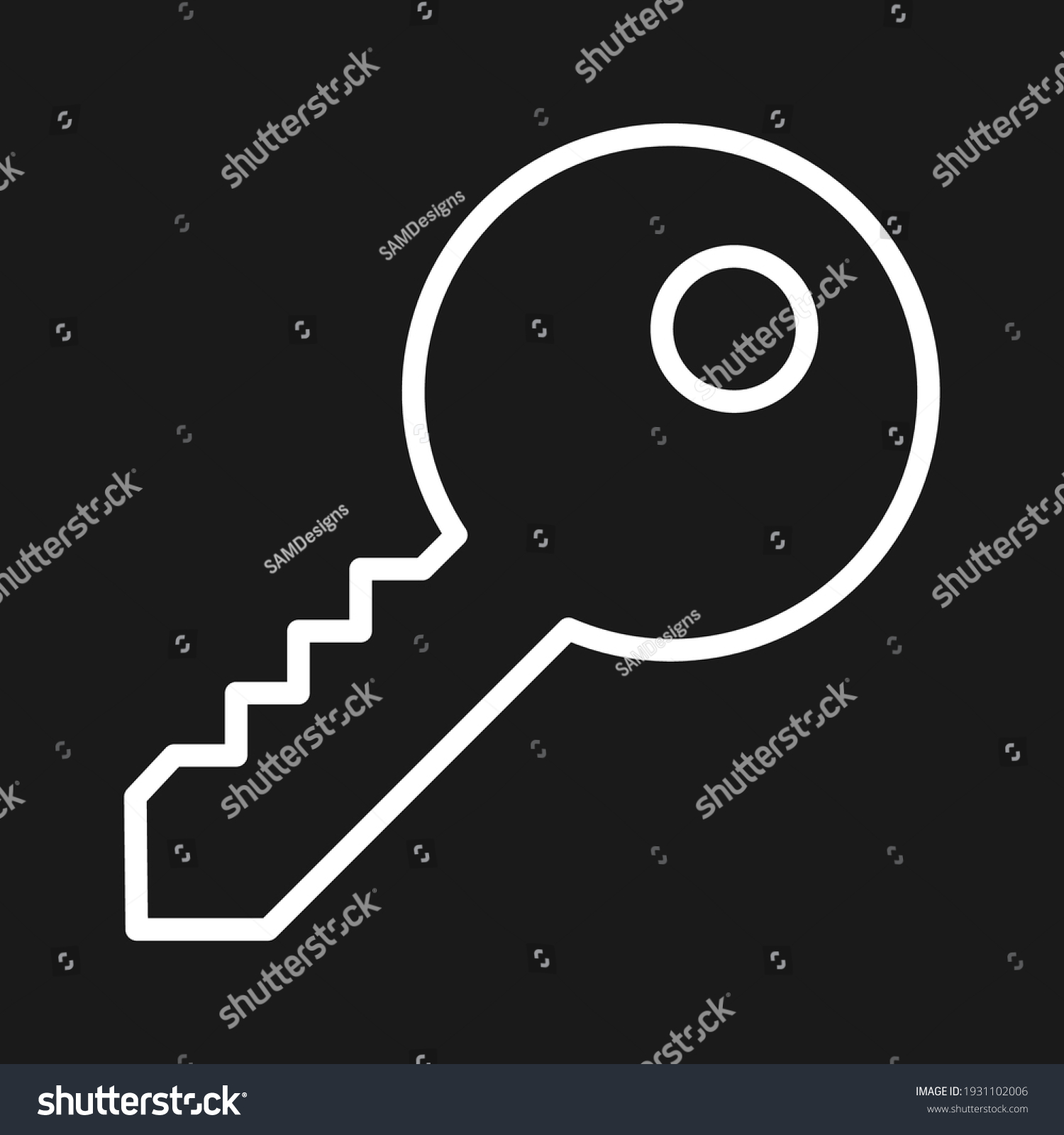 Key Password Unlock Icon Vector Image Stock Vector Royalty Free