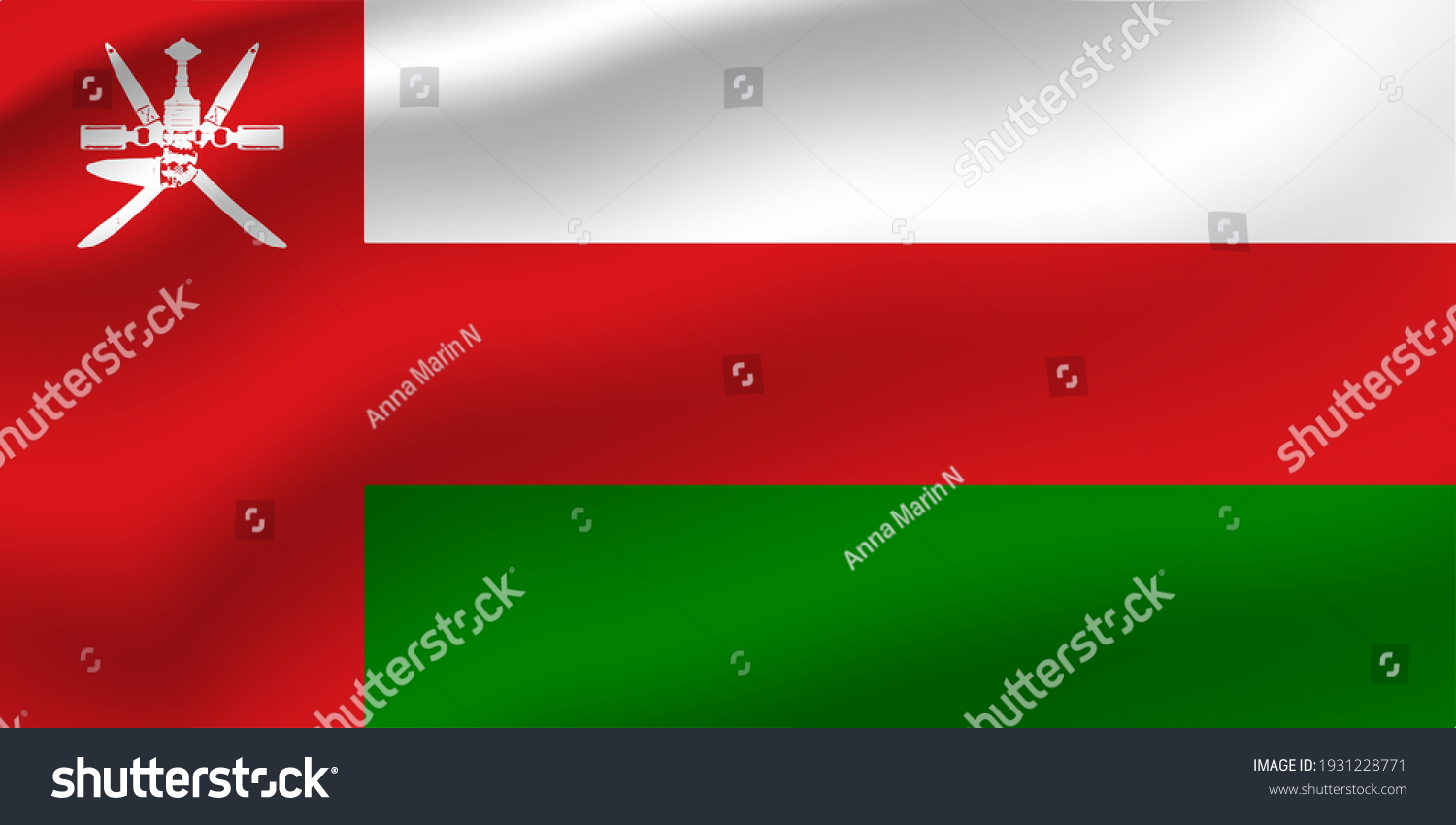 Oman Waving Flag Vector Editable Stock Vector (royalty Free) 1931228771 