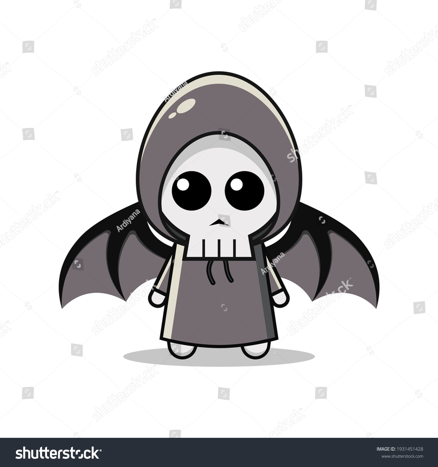 Kawaii Illustration Grim Reaper Vector Graphics Stock Vector Royalty Free 1931451428 4147