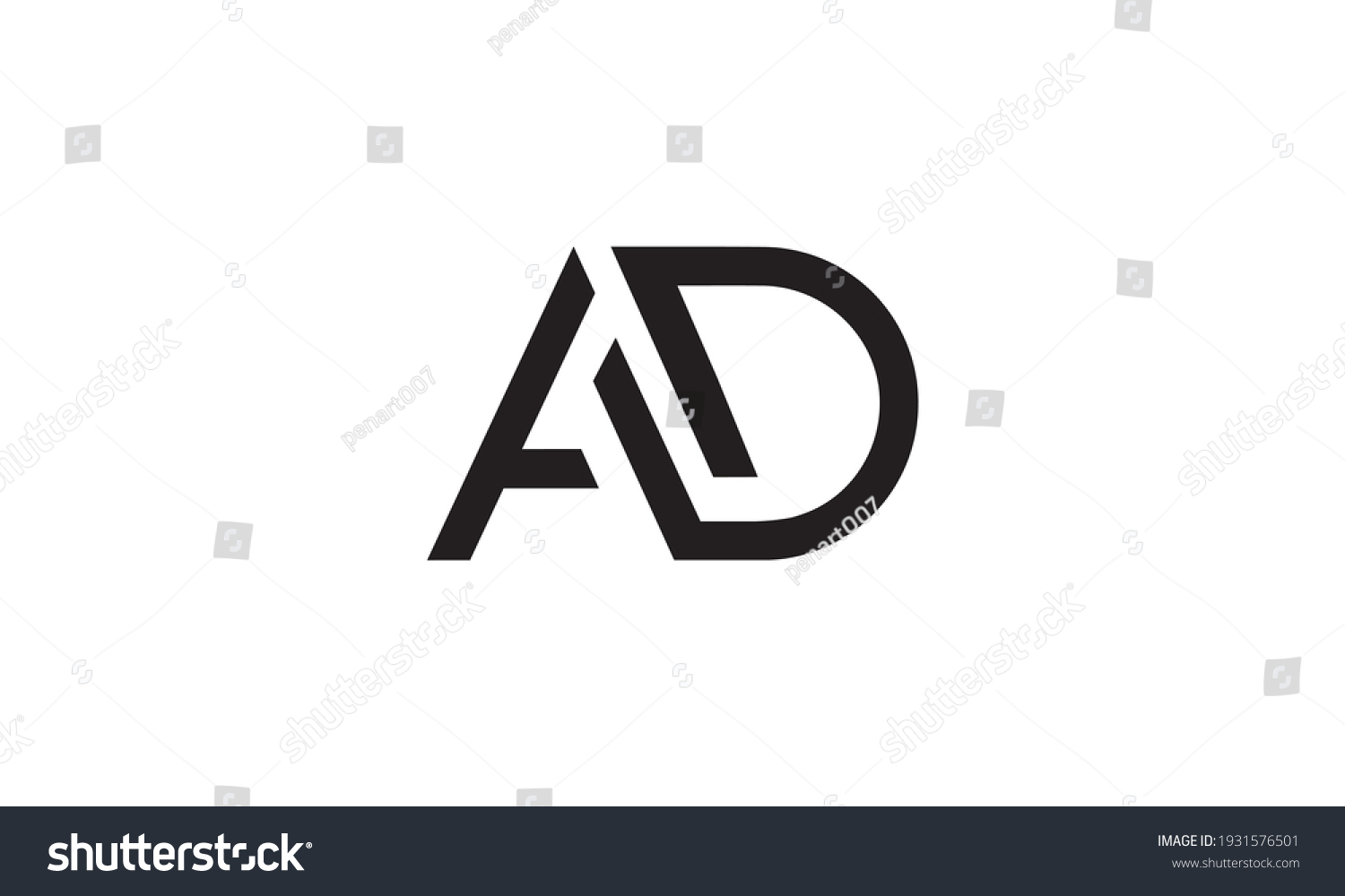 Letter Ad Logo Design Vector Monogram Stock Vector (Royalty Free ...