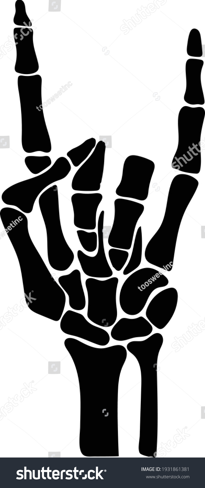 Funny Image Skeleton Hand Stock Vector (Royalty Free) 1931861381 ...