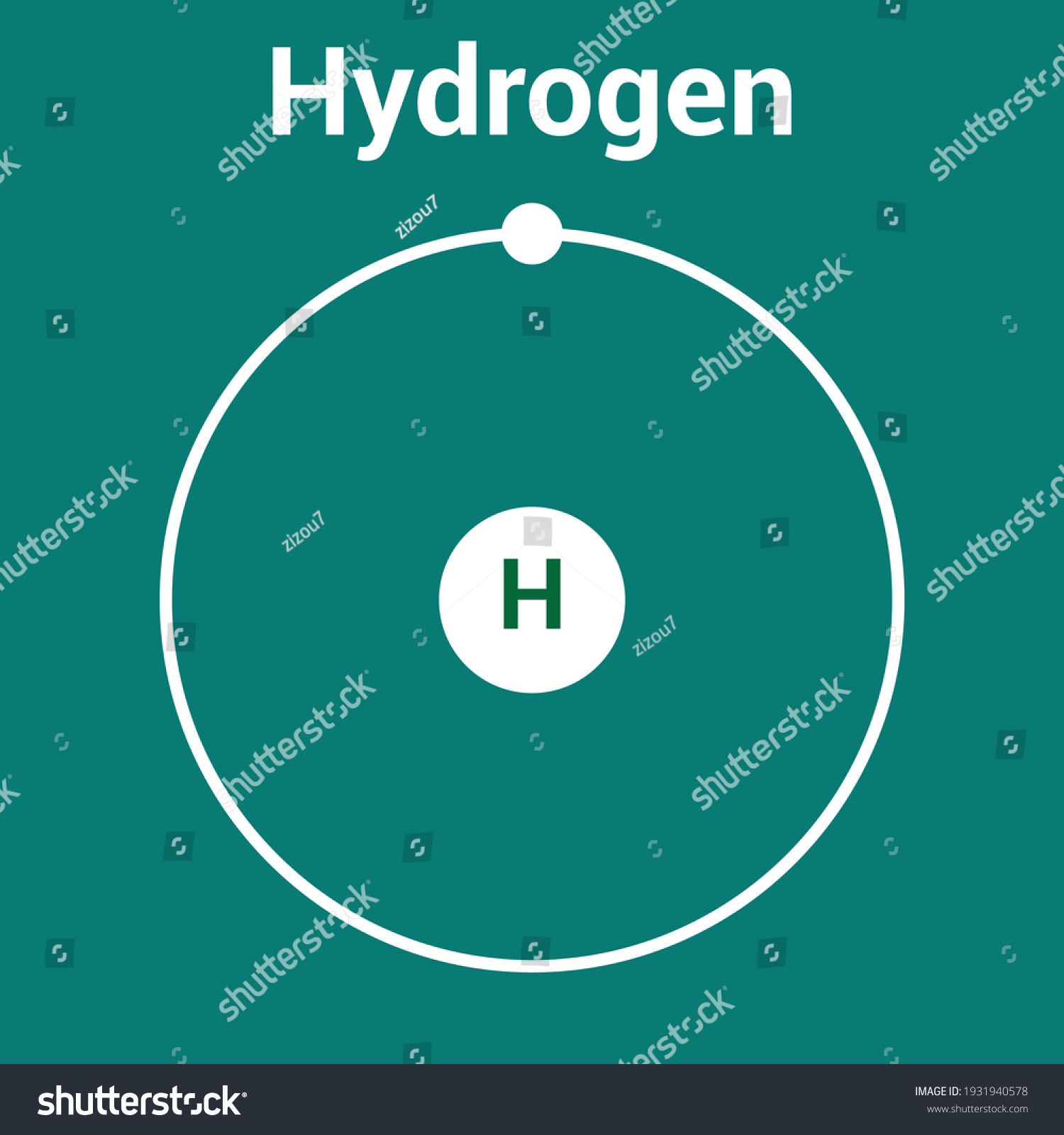 Bohr Model Hydrogen Atom Electron Structure Stock Vector (Royalty Free ...