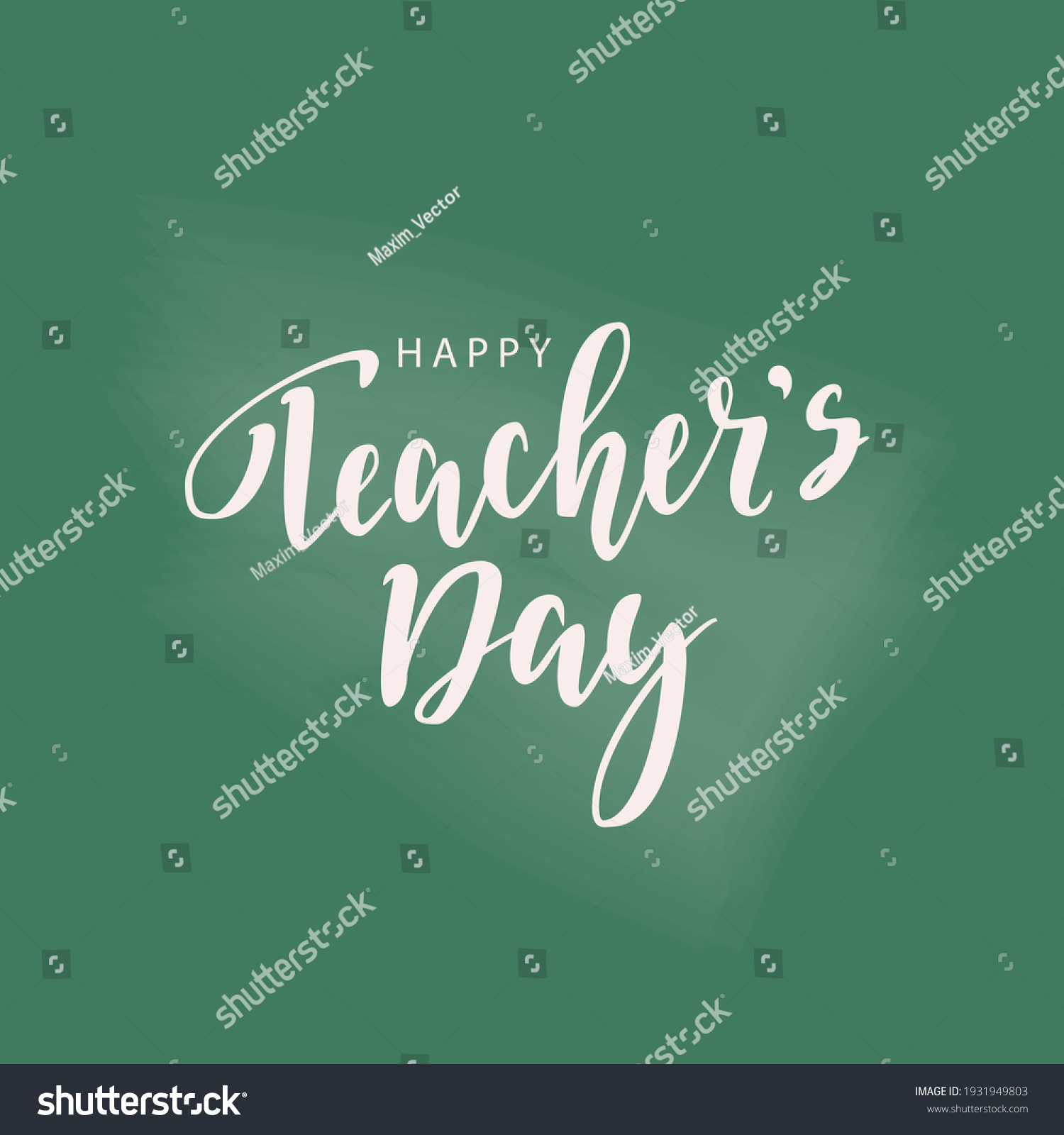 Happy Teachers Day Unique Handdrawn Typography Stock Vector (Royalty ...