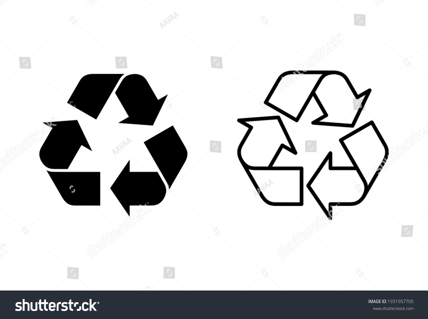 Recycle Icon Set Recycling Vector Icon Stock Vector (Royalty Free ...