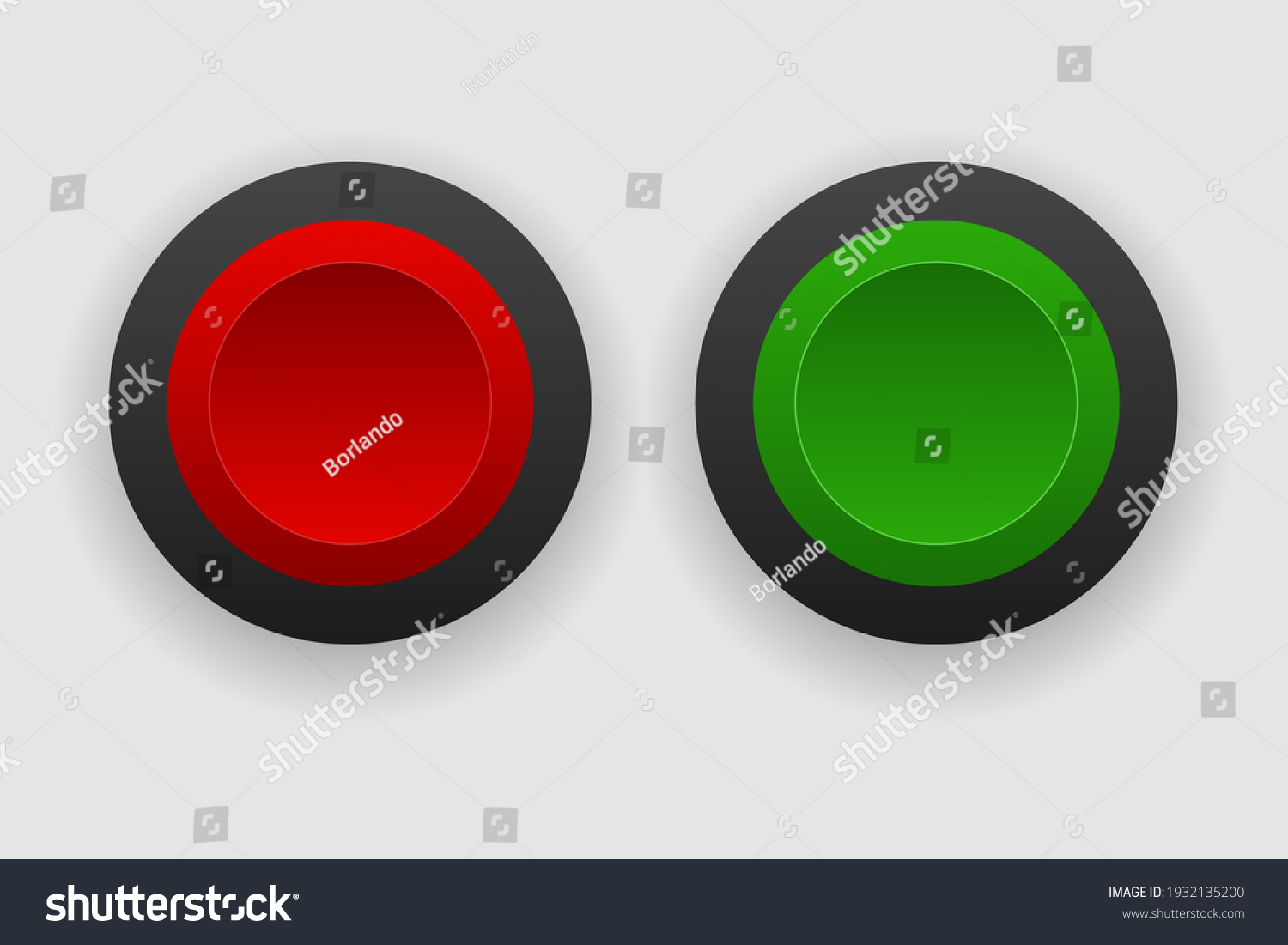 Red Green Button Vector Isolated White Stock Vector (Royalty Free ...