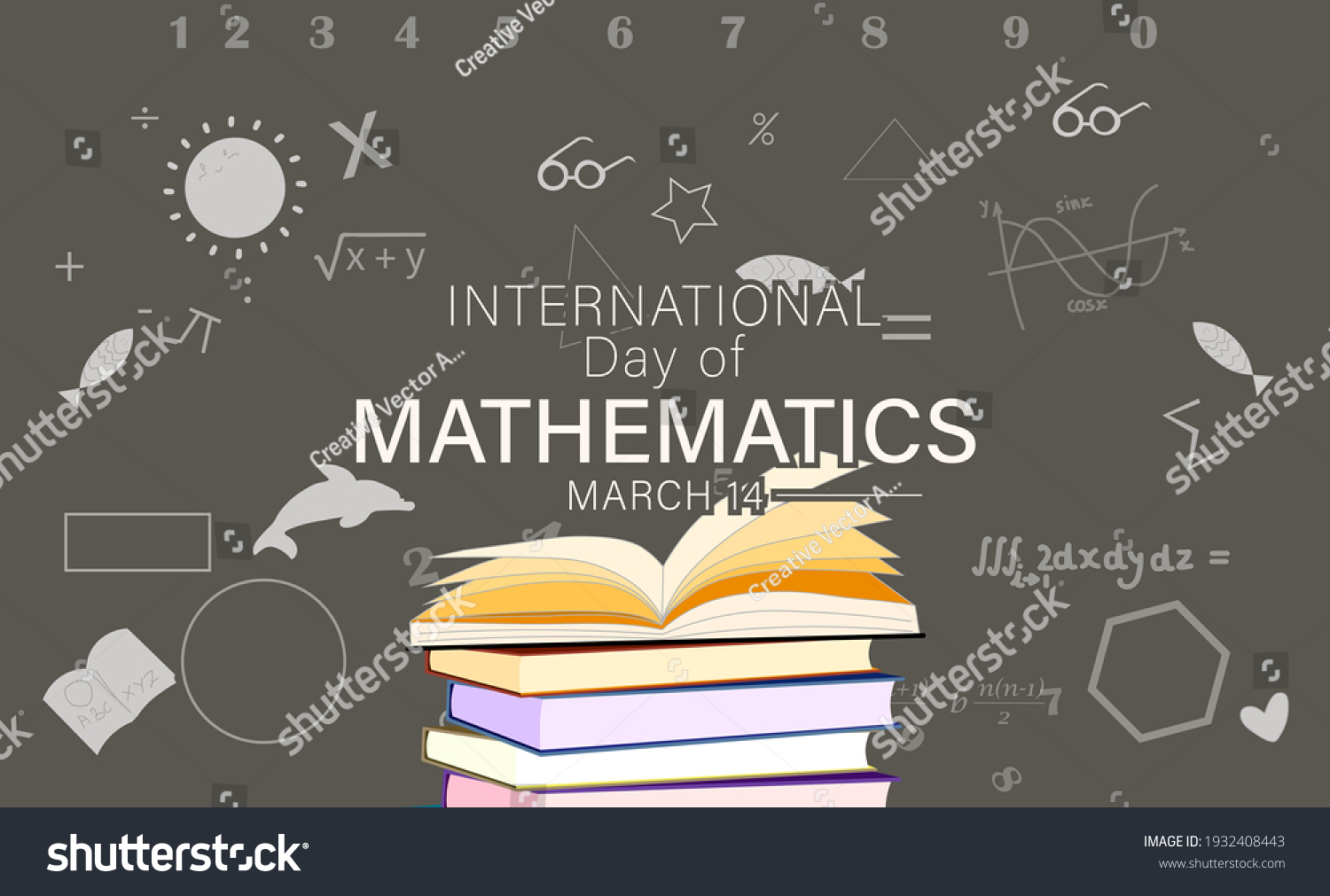 International Mathematics Day March 14 Illustration Stock Vector