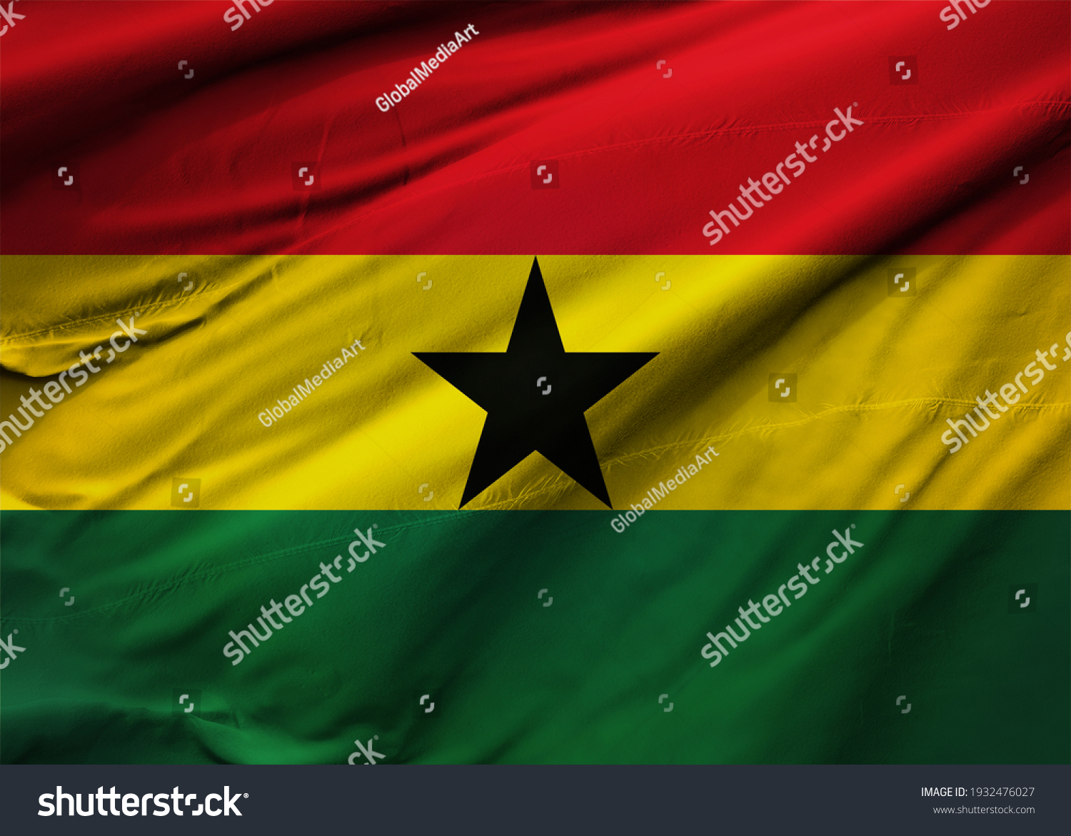 Republic Ghana Flag Blowing Wind Background Stock Illustration ...