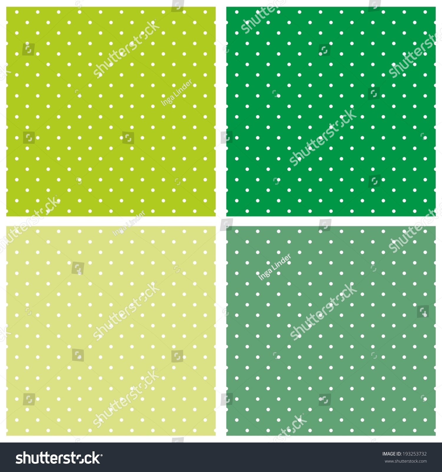 Green Background Vector Set Seamless Patterns Stock Vector (Royalty ...