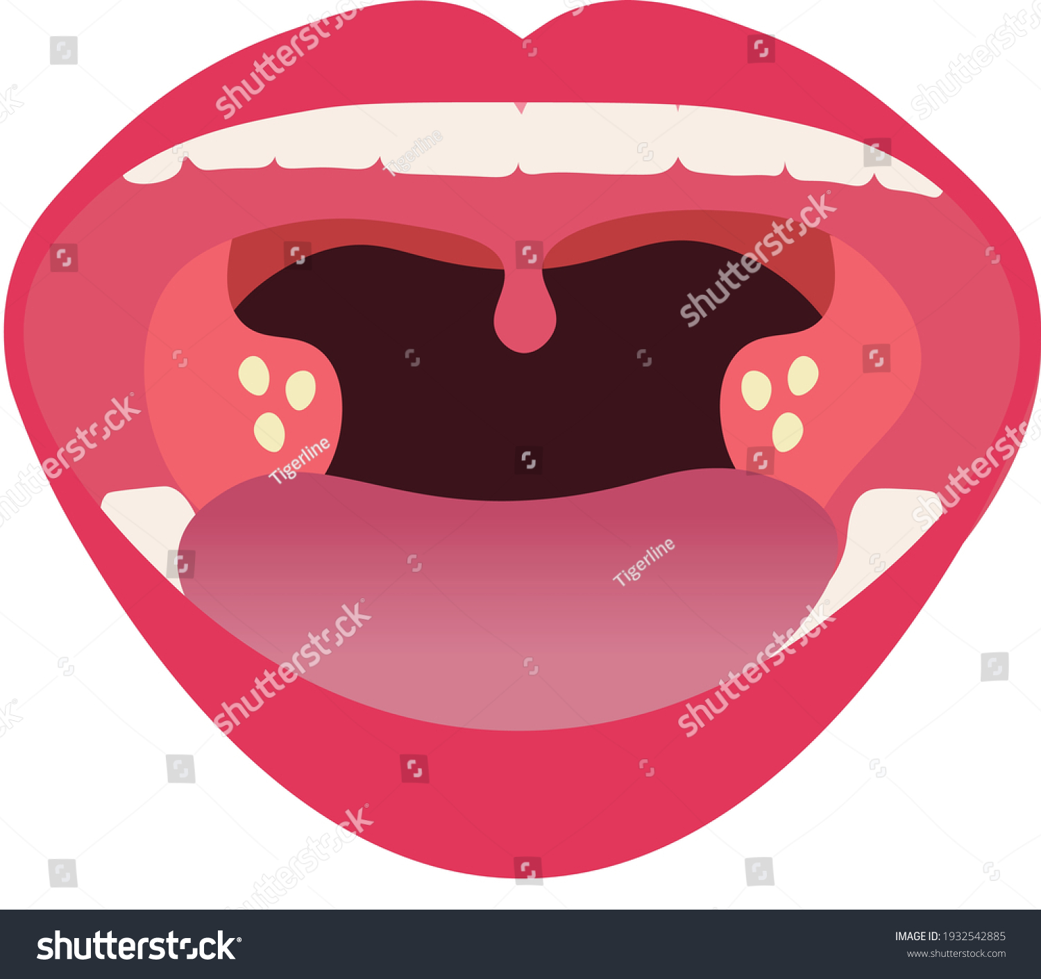 Open Mouth Tongue Sticking Out Stock Vector (Royalty Free) 1932542885 ...