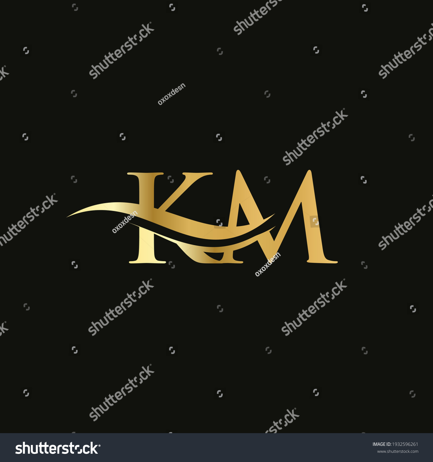 Km Linked Logo Business Company Identity Stock Vector (Royalty Free ...