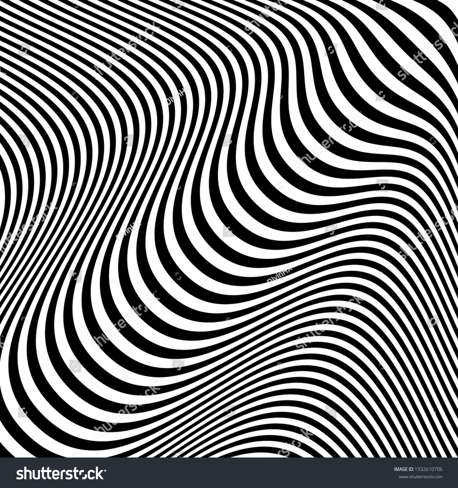 Abstract Wave Pattern Blackwhite Striped Lines Stock Vector (Royalty ...