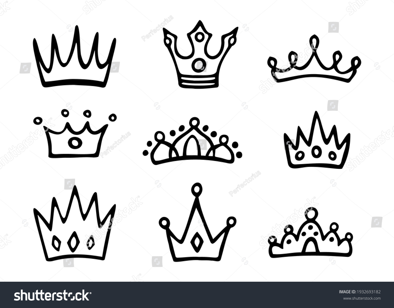 vector-set-different-crowns-tiaras-hand-stock-vector-royalty-free