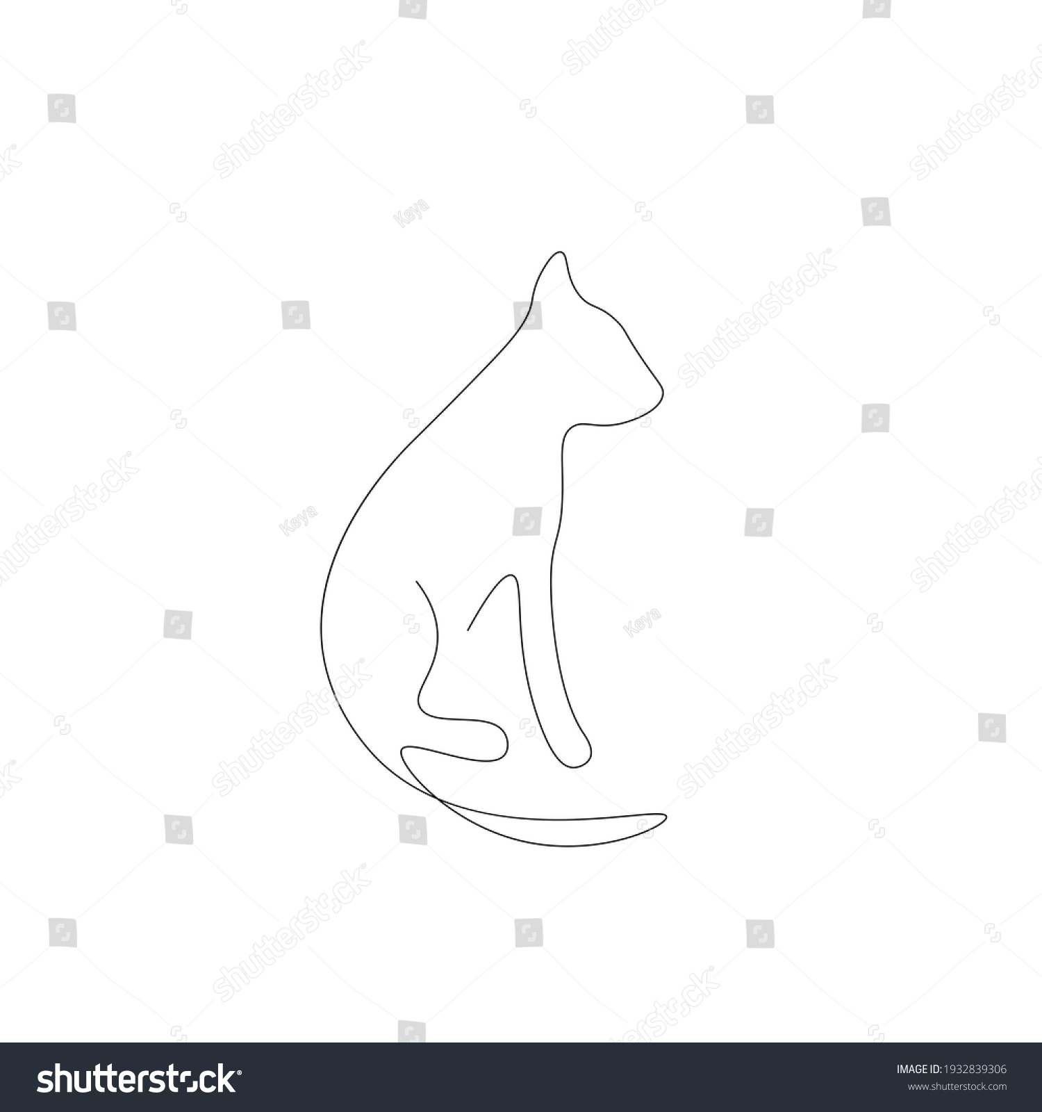 Cat Animal Line Drawing Vector Illustration Stock Vector (Royalty Free ...