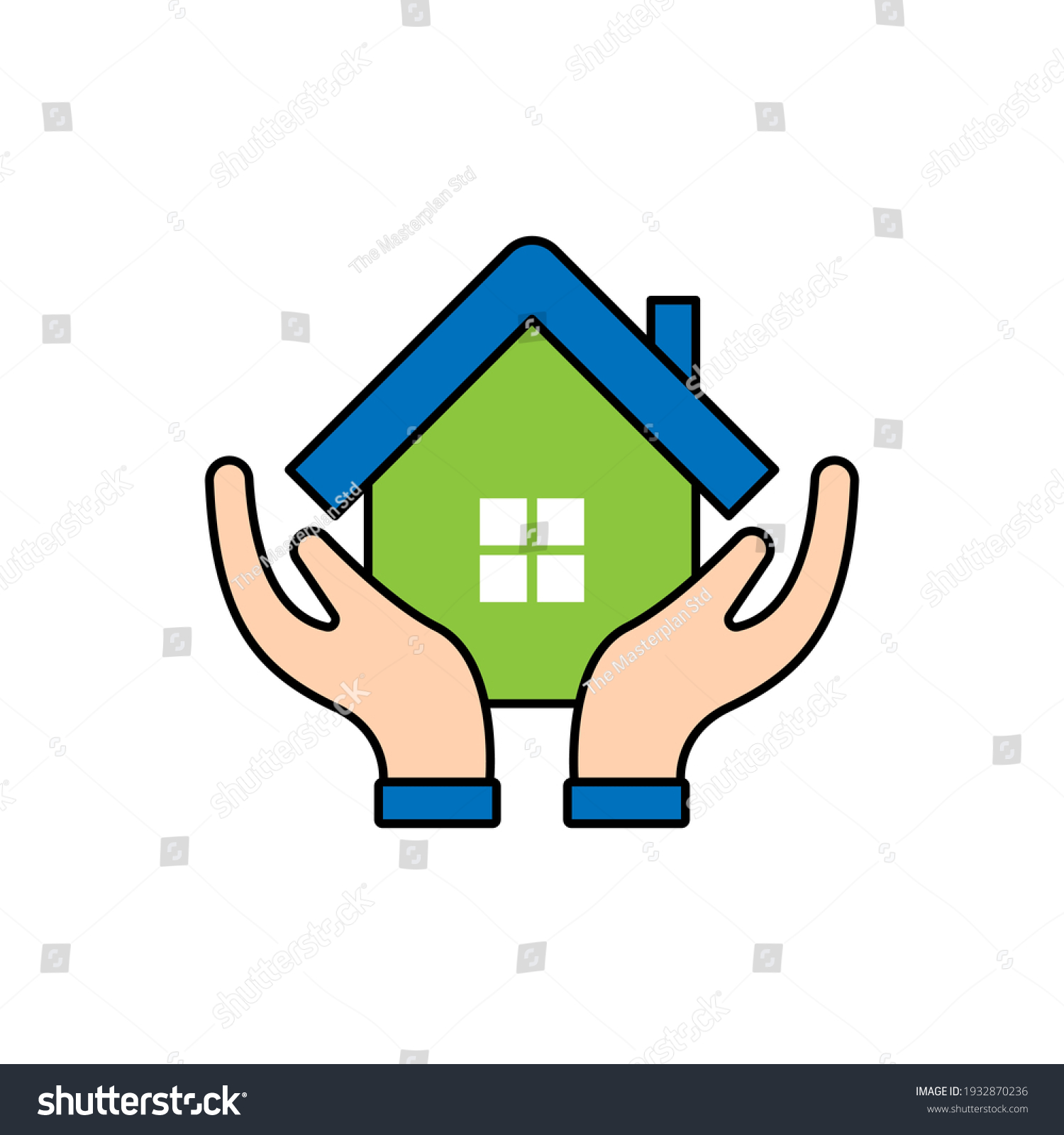 Home Hand Logo Icon Vector Design Stock Vector (Royalty Free ...