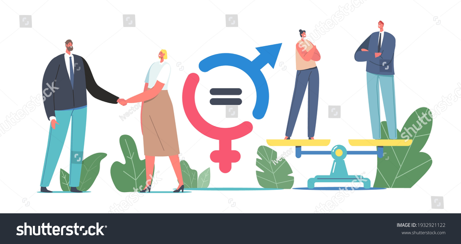 Gender Sex Equality Balance Concept Male เวกเตอร์สต็อก ปลอดค่า